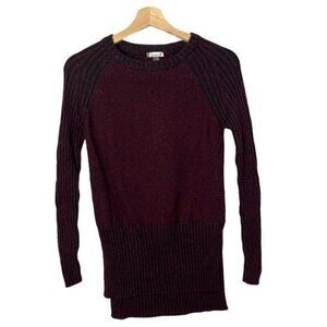 Smartwool Ripple Creek Tunic Long Sleeve Fig Heather Red Sweater XS